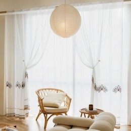 Vyšívané Průsvitné Tylové Závěsy, Elegantní Závěsy, Cortinas Do Obývacího Pokoje