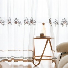 Vyšívané Průsvitné Tylové Závěsy, Elegantní Závěsy, Cortinas Do Obývacího Pokoje