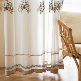 Vyšívané Průsvitné Tylové Závěsy, Elegantní Závěsy, Cortinas Do Obývacího Pokoje
