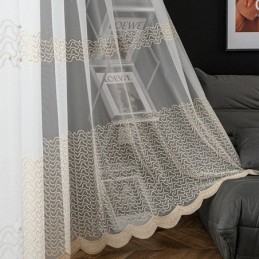 Vyšívané Průsvitné Tylové Závěsy, Průhledné Závěsy, Cortinas Do Obývacího Pokoje