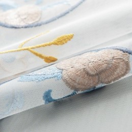 Vyšívané Průsvitné Tylové Záclony, Květinové Voálové Záclony, Záclony Na Míru Do Obývacího Pokoje