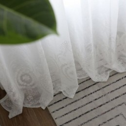 Prodyšná Průsvitná Záclona, Bílá, Univerzální, S Výšivkou, Do Obývacího Pokoje