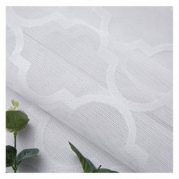 Bílé Geometrické Krajkové Průsvitné Závěsy Do Obývacího Pokoje/Ložnice