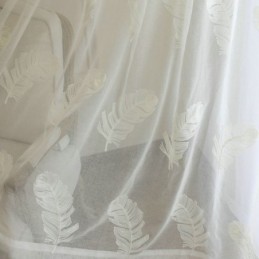 Průsvitná Záclona S Výšivkou Z Peří, Minimalistická Voile, Obývací Pokoj, Ložnice
