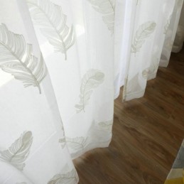 Průsvitná Záclona S Výšivkou Z Peří, Minimalistická Voile, Obývací Pokoj, Ložnice
