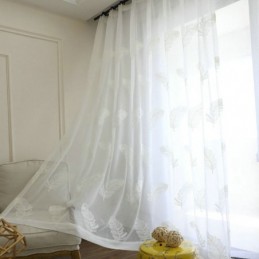 Průsvitná Záclona S Výšivkou Z Peří, Minimalistická Voile, Obývací Pokoj, Ložnice