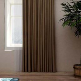 Jednobarevný Tmavě Kávový Závěs, Závěs Na Míru, Moderní Imitace Hedvábí, Zatemňovací Látka Do Obývacího Pokoje/Ložnice