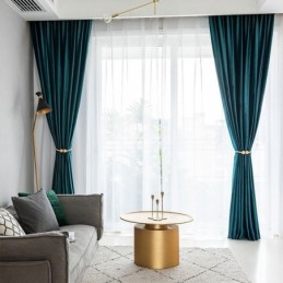 Severský Styl Záclony Na Míru, Jednobarevná Flanelová Záclona Do Obývacího Pokoje Hotelu