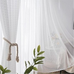 Moderní Jednobarevná Průsvitná Záclona Voile Na Míru, Záclona Do Ložnice A Obývacího Pokoje