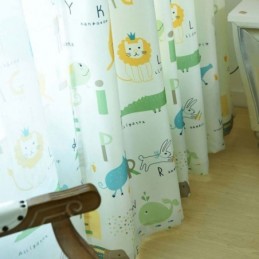 Moderní Polozatemňovací Závěs Vyrobený Na Míru Závěs S Potiskem Zvířat Do Dětského Pokoje