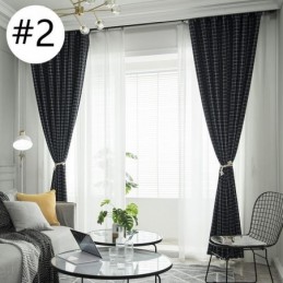 Kostkovaná Zatemňovací Záclona Vyrobená Na Míru, Geometrická Kostkovaná Záclona Do Ložnice A Obývacího Pokoje