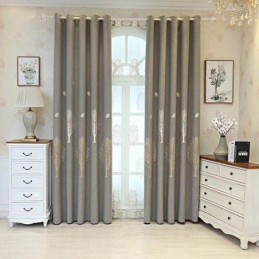 Elegantní Žakárové Zatemňovací Závěsy Do Ložnice S Motivem Bavlny A Stromečku