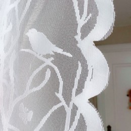 Moderní Průsvitné Závěsy S Motivem Ptáků Z Bílého Tylu Do Obývacího Pokoje