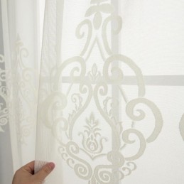 Evropské Vyšívané Průsvitné Závěsy, Průhledný Voál, Okenní Úprava Do Obývacího Pokoje
