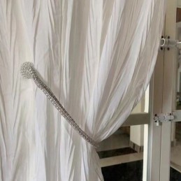 Bílý Tyl Krátký Závěs Šitý Na Míru, Závěs Jednobarevný, Průsvitný, Voálový, Do Obývacího Pokoje