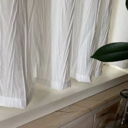 Bílý Tyl Krátký Závěs Šitý Na Míru, Závěs Jednobarevný, Průsvitný, Voálový, Do Obývacího Pokoje